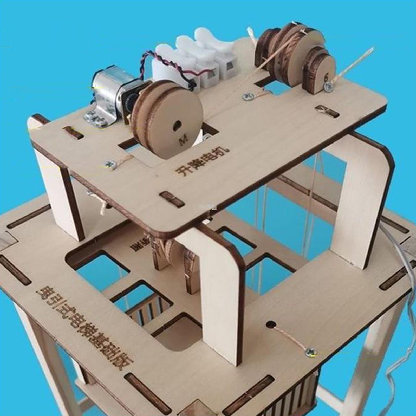 Perfeclan Kit de experimentos científicos de Madera con Modelo de Ascensor, Kit de construcción Educativo para autoensamblaje para niños de 5 a 8 años, Regalo