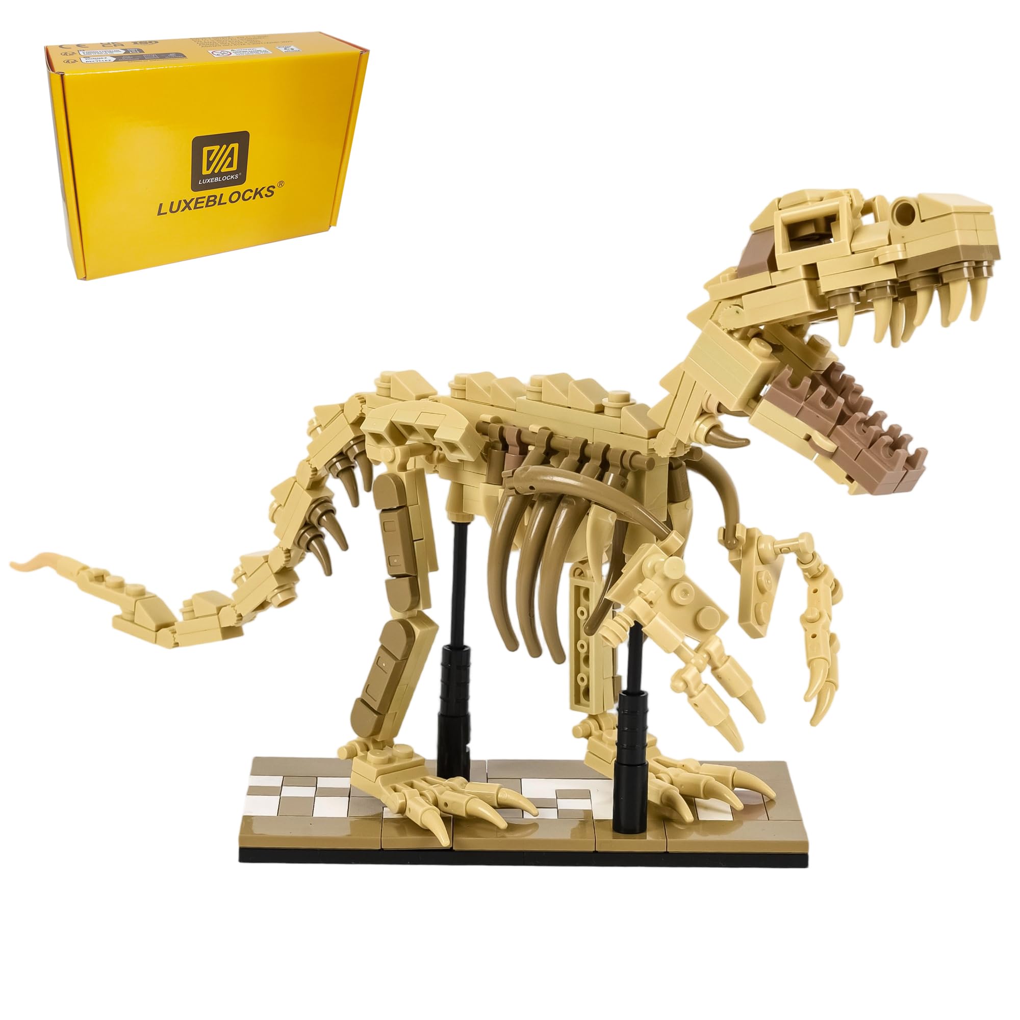 LUXEBLOCKS Dinosaur Skeleton Building Kit & Paleontology Building Set-316PCS Excavation-Ready T.Rex Fossil Model