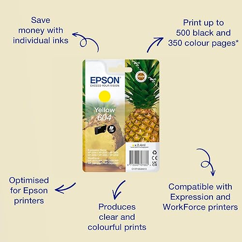 Miniatura 2 de Epson 604 Piña, Cartucho de Tinta Amarillo Genuino