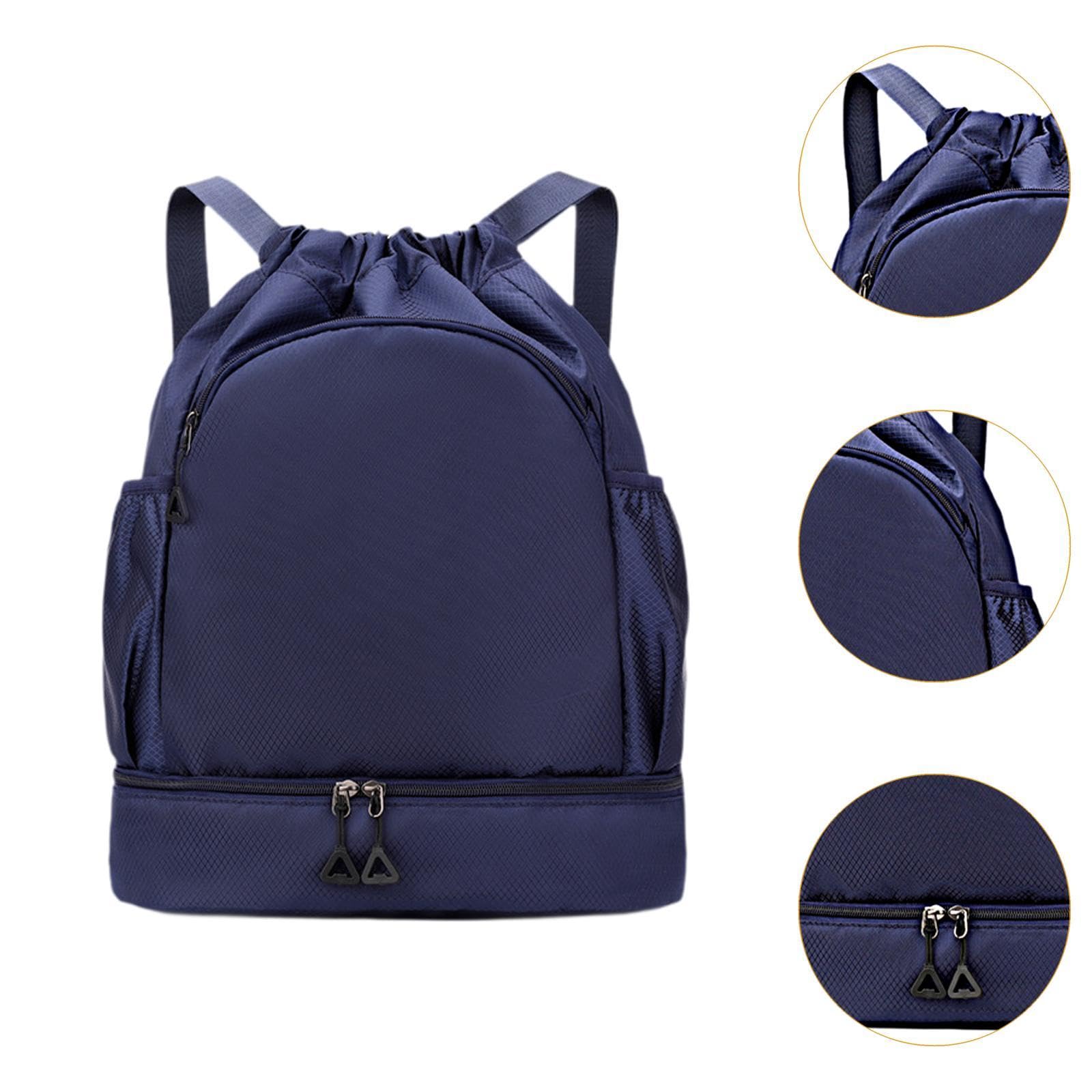Oshhni Mochila Deportiva con cordón y Compartimento para Zapatos, Ideal para Viajes, Gimnasio, Gimnasio, con Bolsillo Impermeable para año Nuevo, fútbol,
