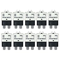 Vista 19 de Reset manual ATC/ATO - Fusible de disyuntor de 10 amperios para automóvil, barco, automóvil, camión, RV, audio, protección de batería Perfil bajo