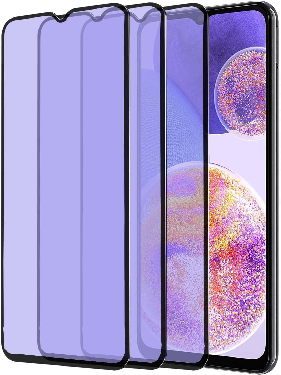 3 pack Anti Blue Light Tempered Glass Screen Protector Compatible with Samsung Galaxy A23.Eye Protection Tempered Glass Film,No Bubbles,9H Hardness HD, Blue Light Blocking Screen Protective Film for 3 pack Anti Blue Light Tempered Glass Screen Protector Compatible with Samsung Galaxy A23.Eye Protection Tempered Glass Film,No Bubbles,9H Hardness HD, Blue Light Blocking Screen Protective Film for