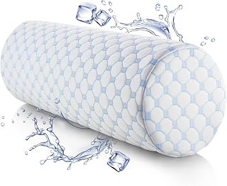 Nestl Memory Foam Neck Roll Pillow for Pain Relief - Cooling Bolster for Sleeping, Cervical & Lumbar Support
