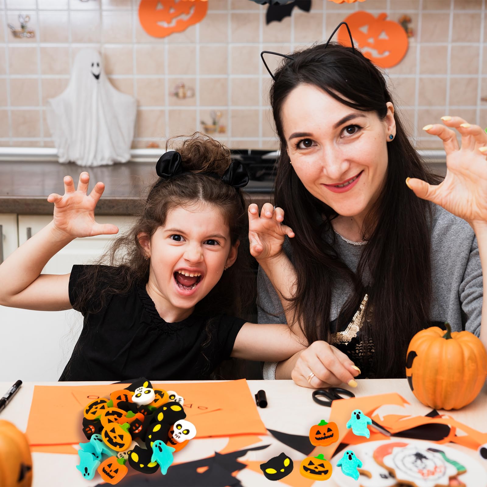 JIEYAO Mini Gomme Da Cancellare Per Halloween, Per Bambini, 24 Pezzi