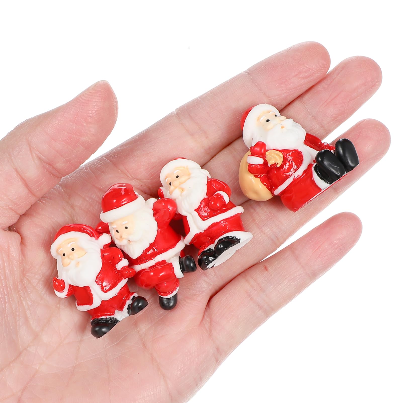 ULTECHNOVO 12pezzi Ornamento Di Natale Di Babbo Natale in Resina Decorazione Natalizia Artigianale Micro Ornamento Natalizio