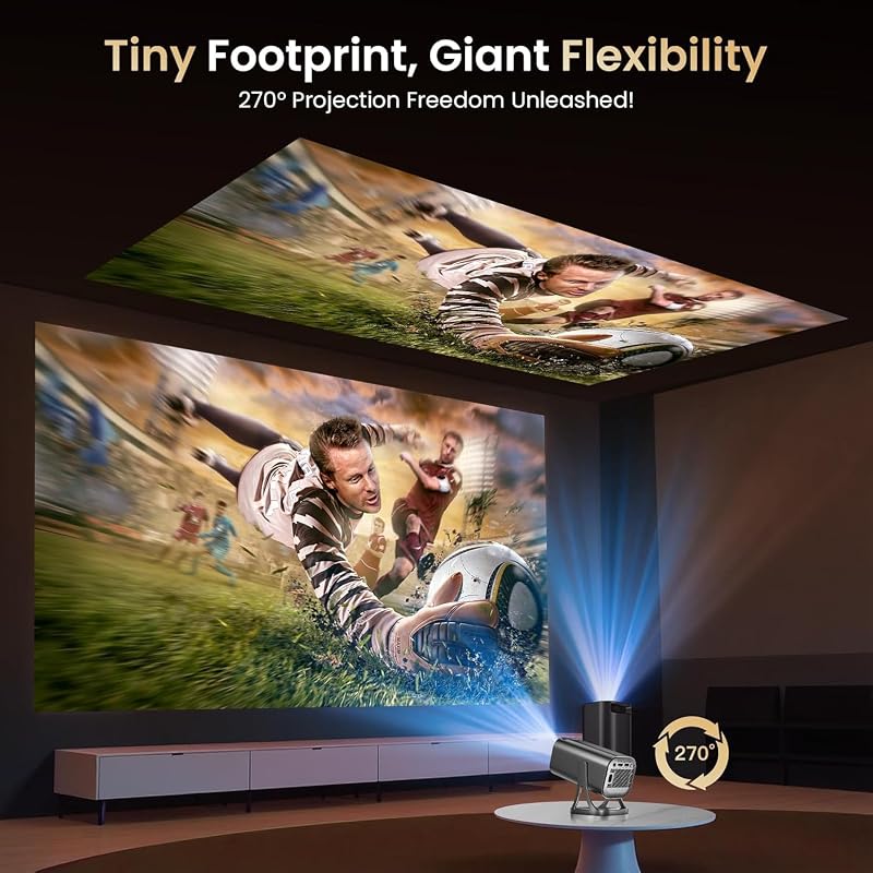 finade Mini Projektor 4K 1080P Android 12 WiFi 6 Bluetooth 5.4 Otthoni Mozi