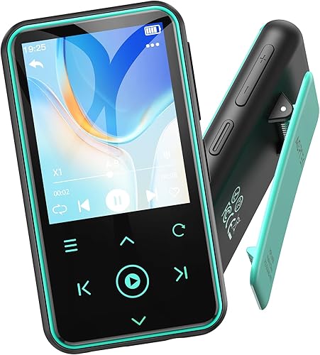 AGPTEK Reproductor MP3 de 64 GB con clip, reproductor de música Bluetooth 5.3 de 1.8 pulgadas con radio FM, grabadora de voz para correr
