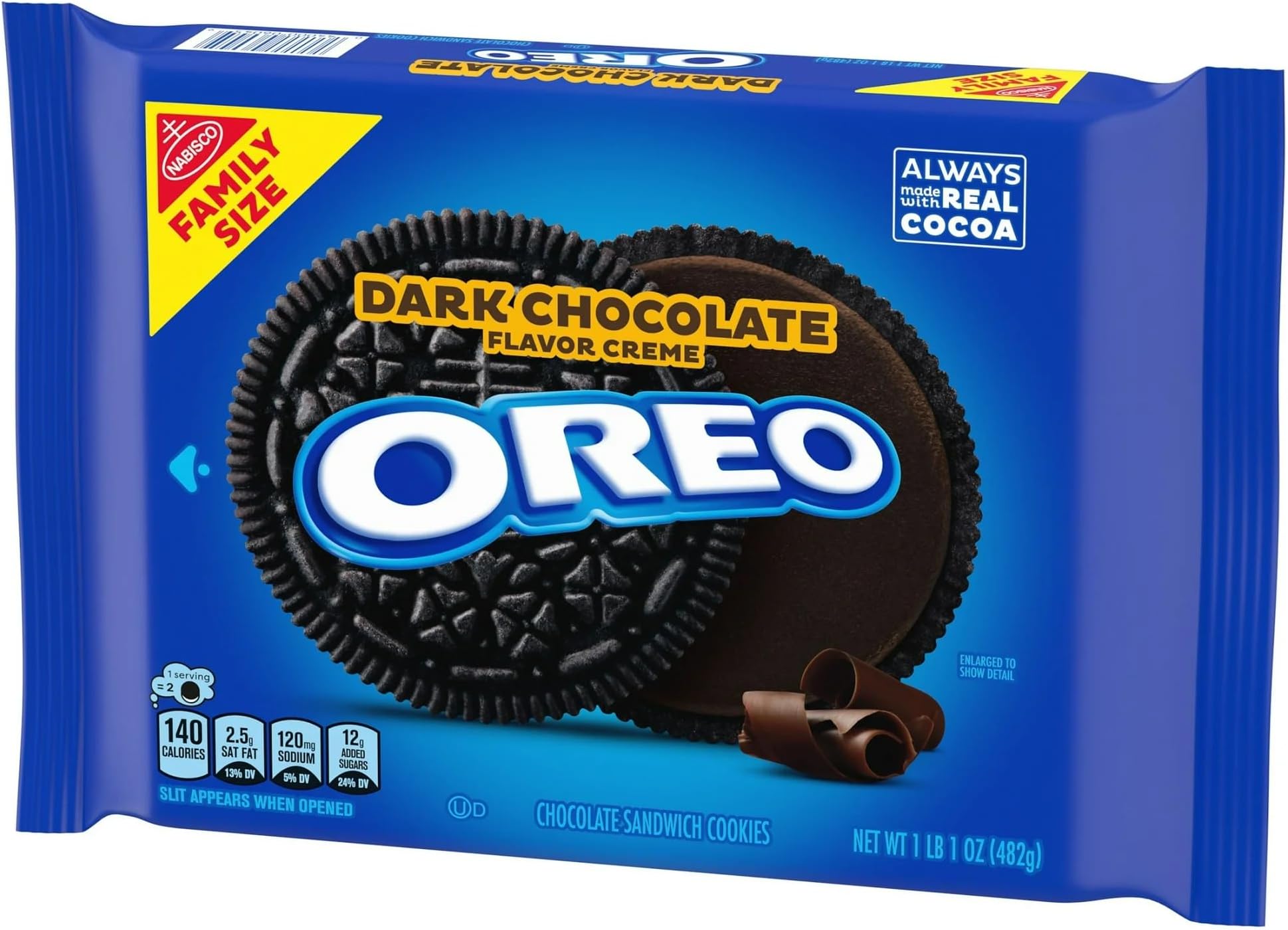 Dark Chocolate Crème Chocolate Sandwich Cookies, Family Size, 17 oz