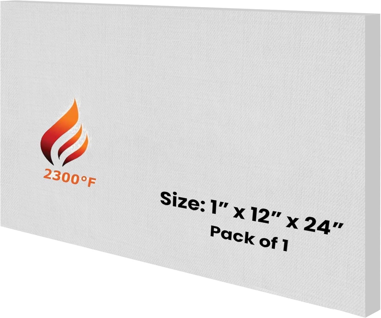 24" x 12" x 1" Ceramic Fiber Board - Fireproof Board, Ceramic Fiber Insulation Board for Stove, Furnace, Forge, Kiln, Boiler, Pizza Oven, Fireplace Baffle Board, 2300F Rated, Pack of 1