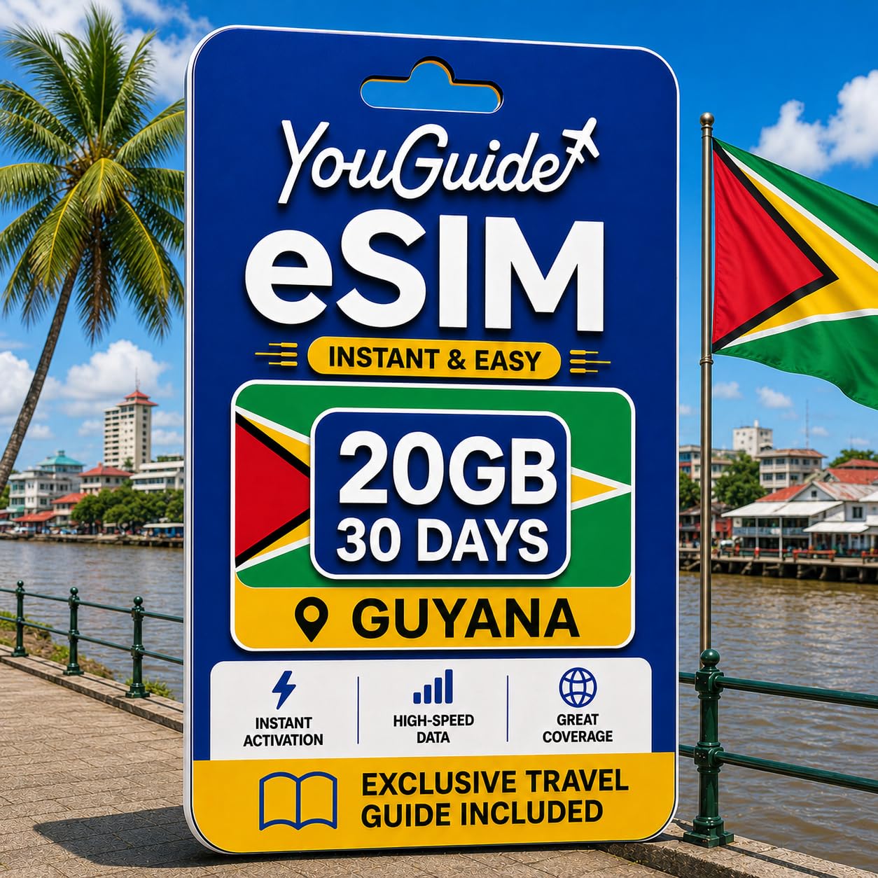Guyana eSIM 20GB 30Days