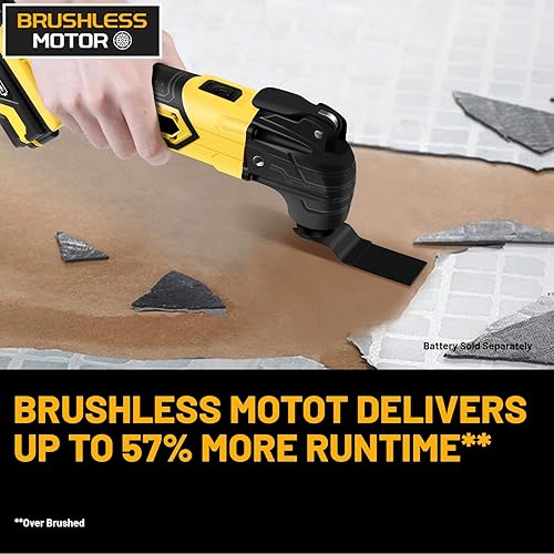 Miniatura 3 de Dreambetter Herramienta oscilante inalámbrica Motor sin escobillas de 6 velocidades con ángulo de oscilación de 3.2 y mango auxiliar para cortar