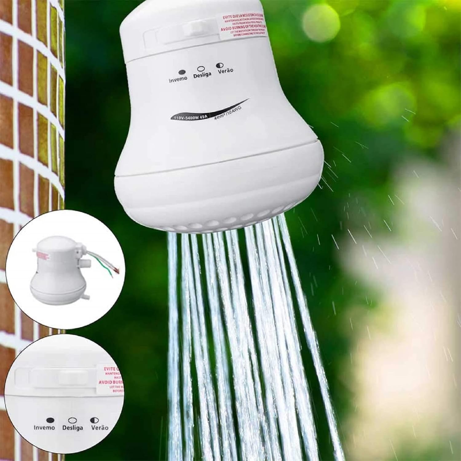 220V Electric Shower Head, Power Shower Head Instant Heat Shower