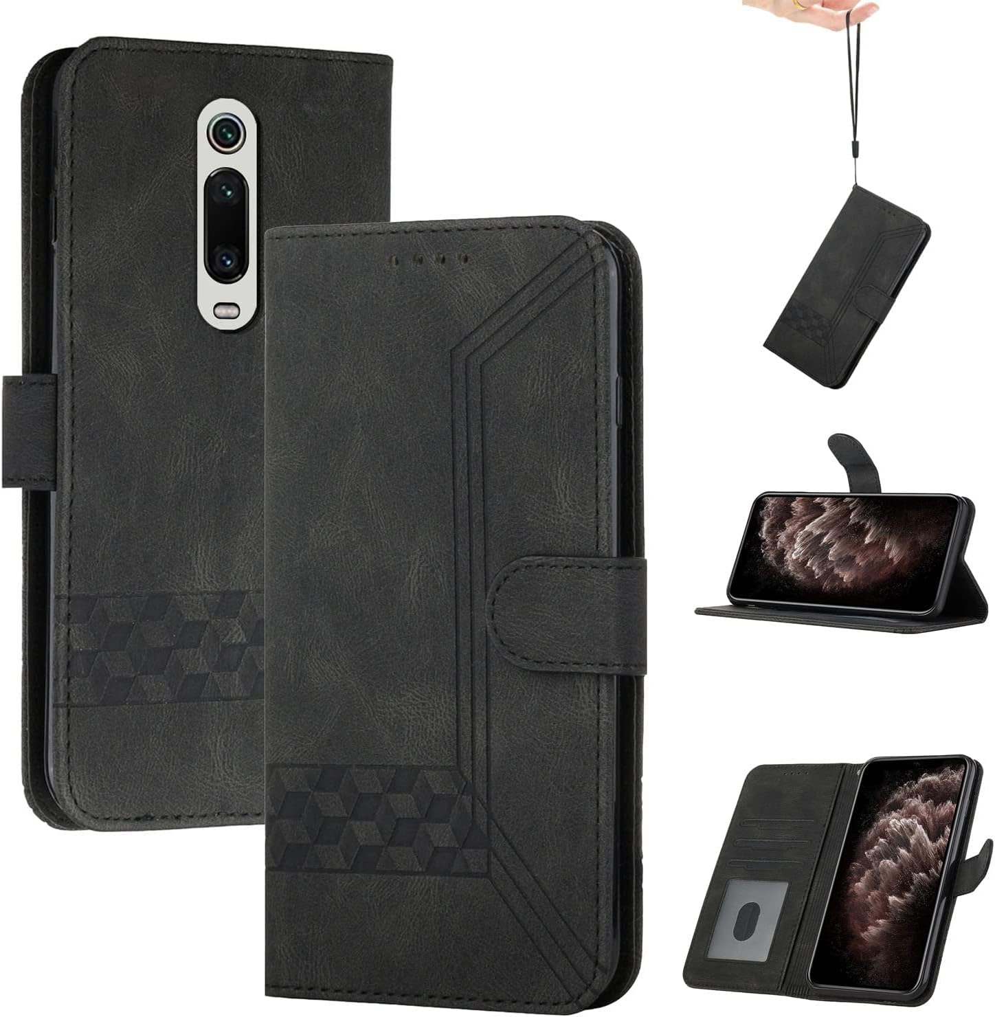 momoka Wallet Custodia Cover per Xiaomi Poco M3/Redmi 9T/Redmi 9 Power,Custodia Sottile in Pelle per Telefono,Premium PU/TPU,Supporto Stand,Chiusura Magnetica-Blu