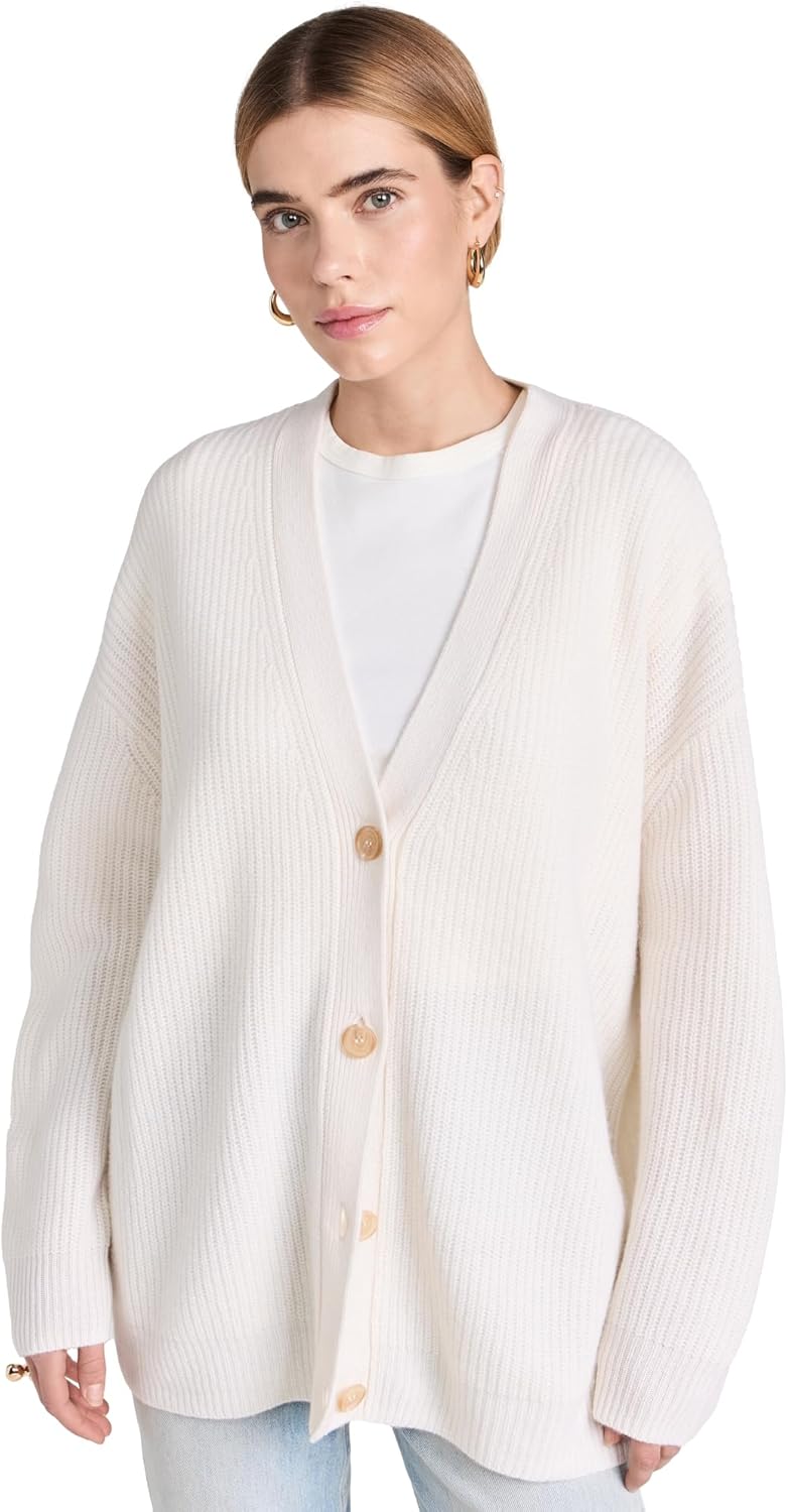 Jenni Kayne Women's Cashmere Cocoon Cardigan, Ivory, S