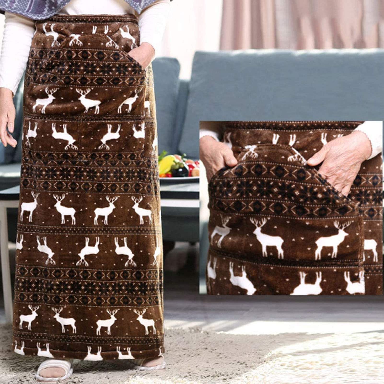 Manta para Silla de Ruedas Manta para Silla de Ruedas, Manta cálida Multifuncional, Ligera, con Hebilla, Adecuada para sillas de Ruedas manuales y eléctricas