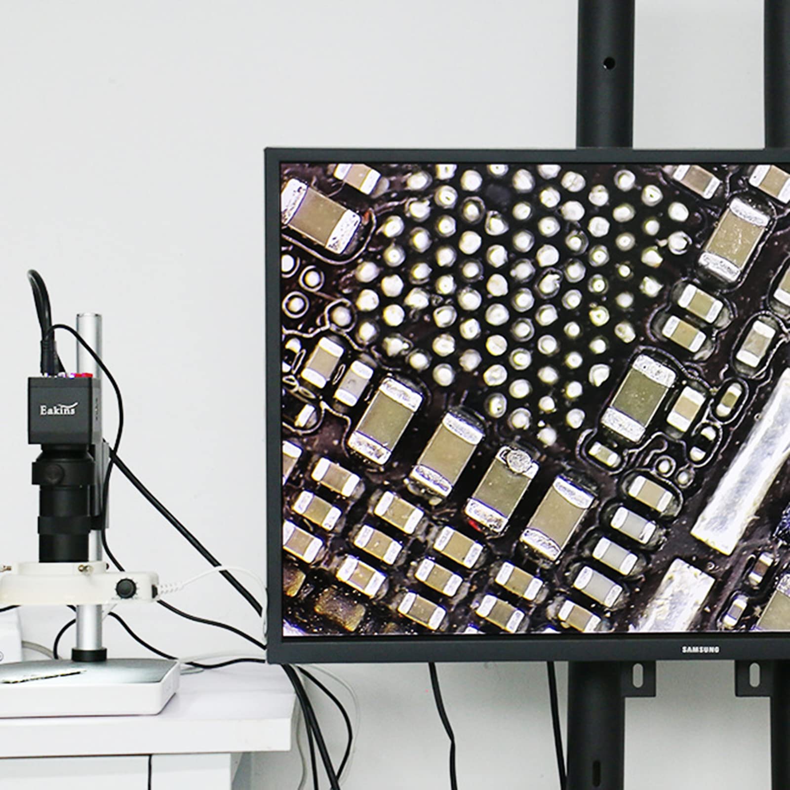 Objectif microscope numérique industriel 8X à 100X C Mount - Grossissement réglable - Adaptateur compact C Mount