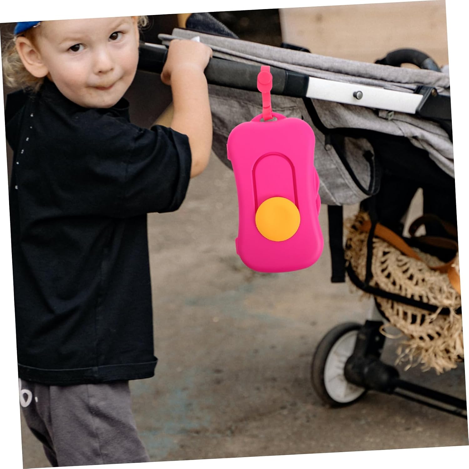 LIFKOME Portable Baby Wipes Case Travel Wipe Dispenser Compact Lightweight Wet Tissue Holder for Diaper Bag on-the-Go Use 8.85X4.72X1.18In