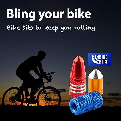 Miniatura 8 de Presta - Tapones de válvula de aluminio anodizado, uso en válvulas PrestaFrancesas, diseños bala, cohete, hamburguesa, cohete de bolsillo (paquete