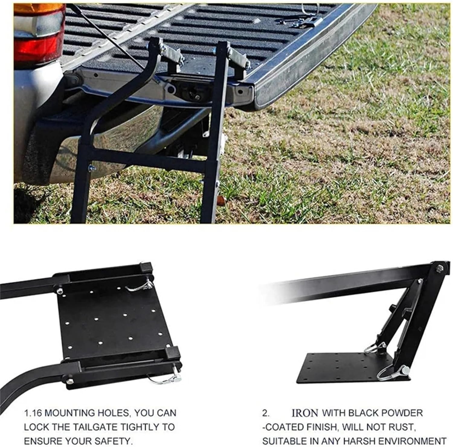 42inch Pickup Tailgate Ladder Universal Truck Rear Door Extension Folding Step Ladder Exterior Accessories