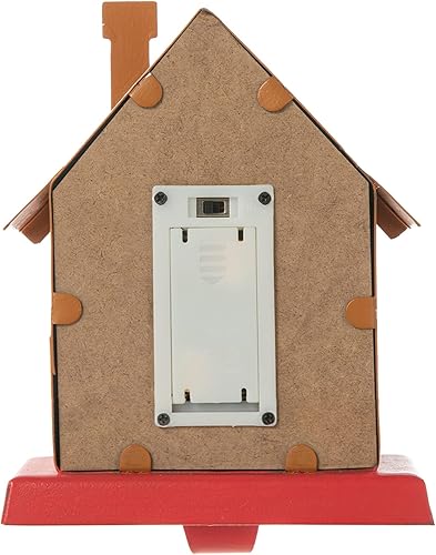 Miniatura 2 de Glitzhome Soporte para calcetines de Navidad, manto de jengibre iluminado con luces LED, colgador de calcetines de metal con marquesina iluminada