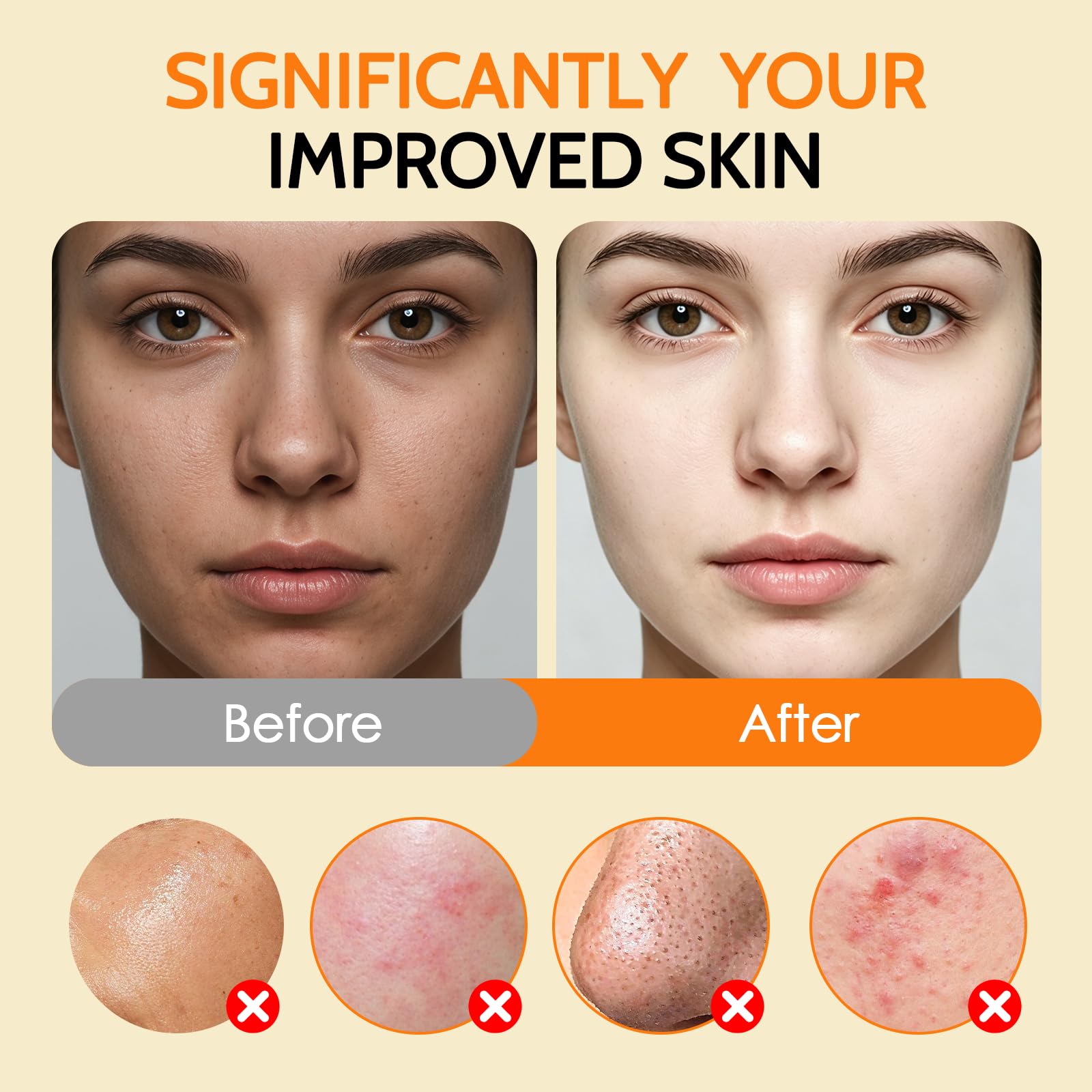 Vitamine C Niacinamide Pads 55 Pièces, Tampons Exfoliants Visage Corps, Hydrate et Équilibre Peau