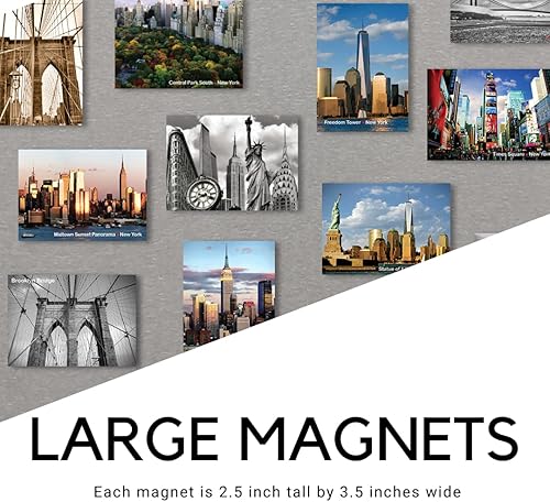 Miniatura 6 de Bench on Brooklyn Bridge BW - Imán de metal para nevera, recuerdo fotográfico de la ciudad de Nueva York, monumentos de Nueva York, regalo de