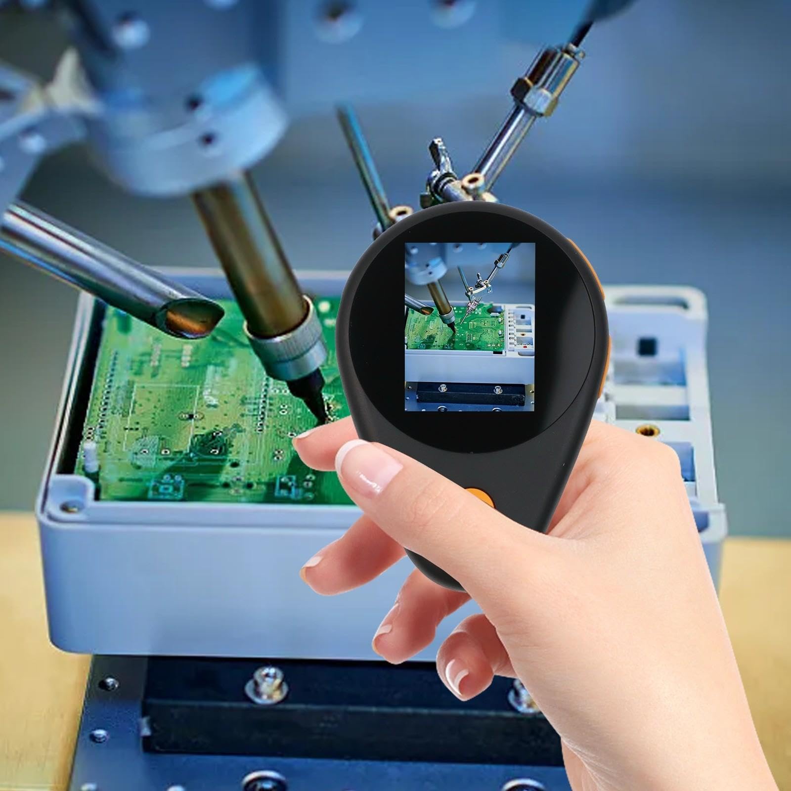 Cámara de microscopio de mano de 2 MP para examen de joyería (negro)