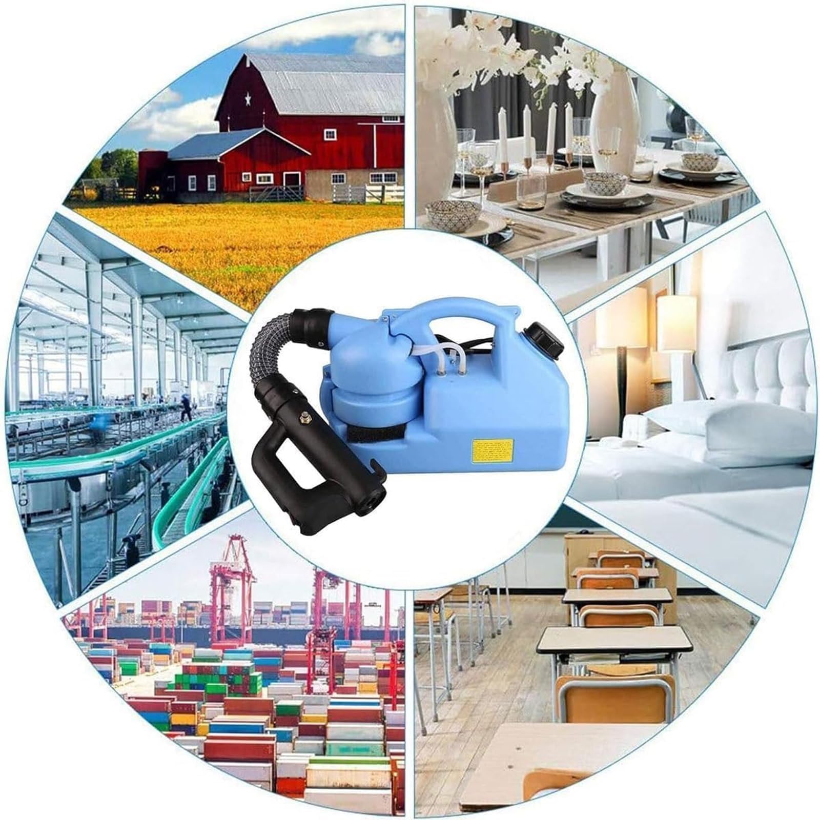 Przenośny Opryskiwacz 7l, Elektryczny Opryskiwacz Ulv, Maszyna Do Zimnej Mgły 1200w, Wydajność Oprysku 450 Ml/min, Odległość Oprysku 6-8 Metrów, Do Miejsc Publicznych/ogrodu/przemysłowa