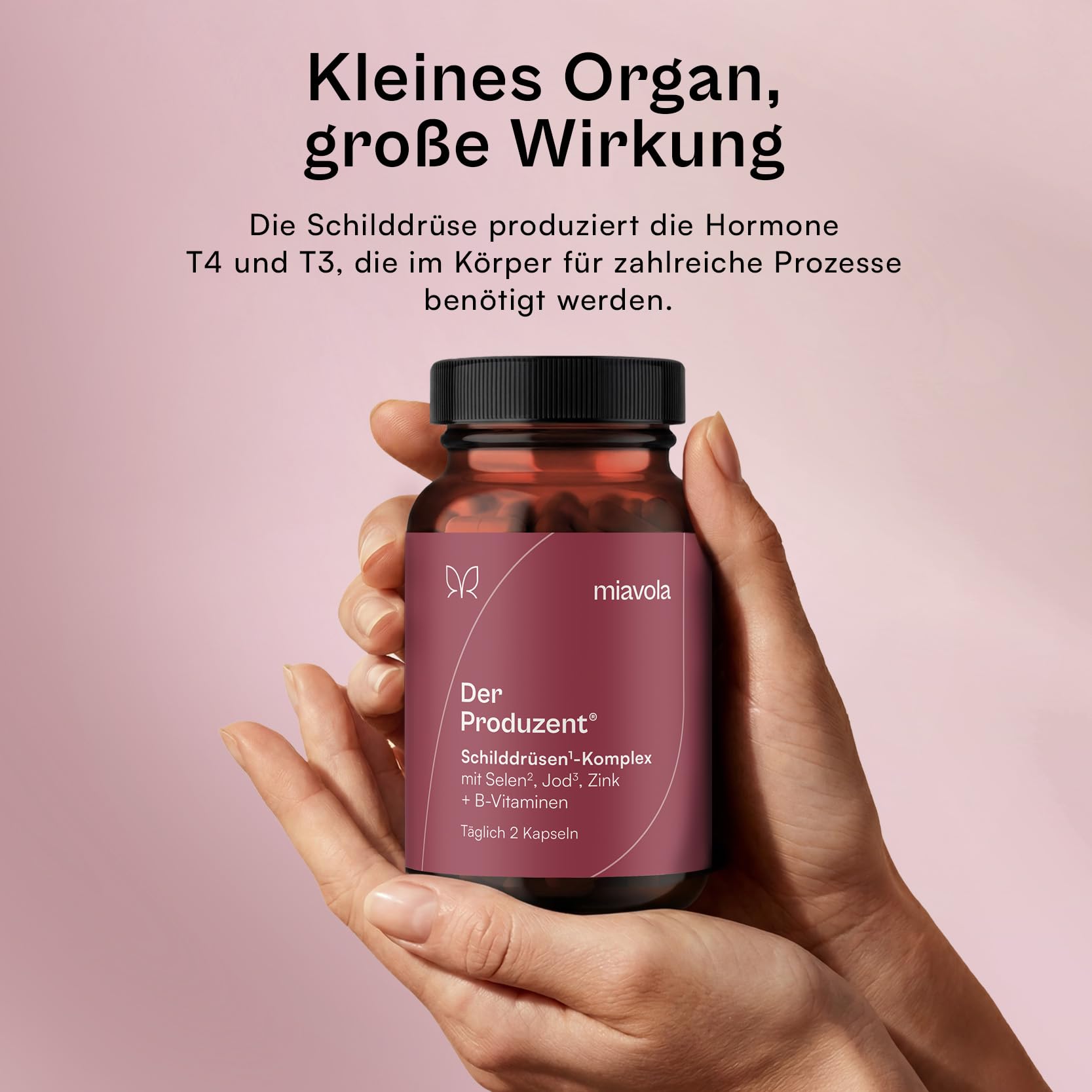 miavola® der Produzent® Schilddrüsen-Komplex mit L-Tyrosin, Jod, Selen, Zink & 8 B-Vitaminen + Cofaktoren - 60 Kapseln hochdosiert & vegan