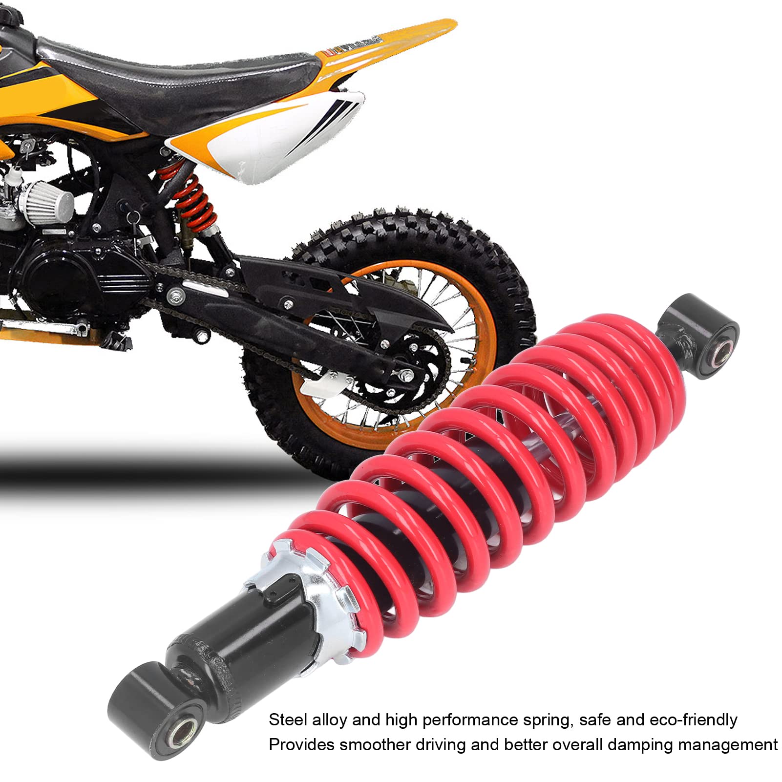 Amortyzator motocyklowy 305 mm, 5-biegowy amortyzator sprężynowy z regulacją prędkości do motocykla terenowego ATV 50cc-125cc