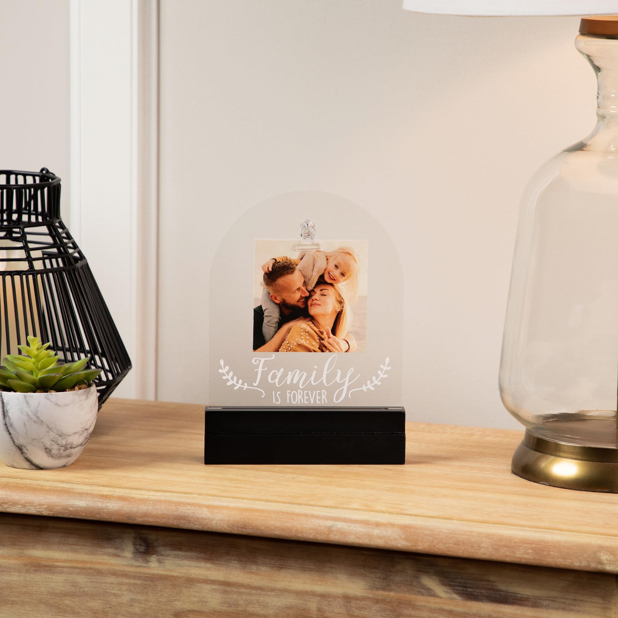 Northlight LED Lighted Family is Forever Picture Frame with Clip - 4