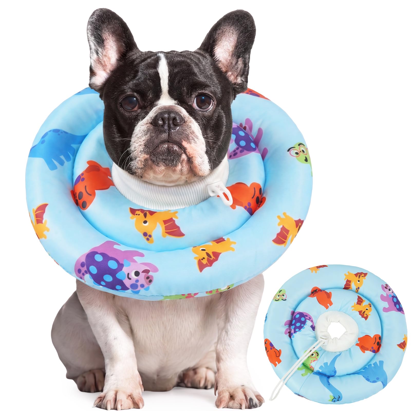 IECOii Dog Cone Collar,Waterproof Soft Dog Cone After Surgery,Blue,XL
