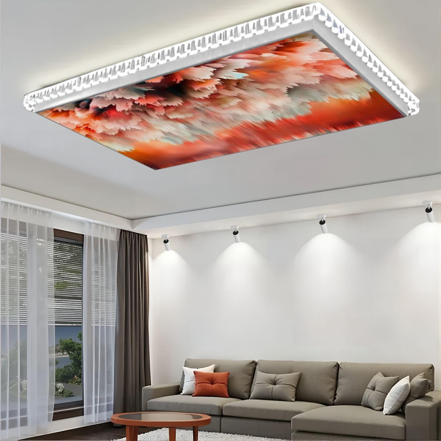 Fluorescent Light Covers for Ceiling Lights Magical world Abstract Landscape surreal lake reflections art Easy to Install Magnetic Light Filter for Classroom Office Hospitals School Home Decor