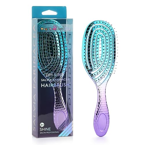 CANDYBRUSH Cepillo de pelo curvado ventilado desenredante para secar con soplado, cepillos húmedos coloridos para cabello liso y fino para mujeres,
