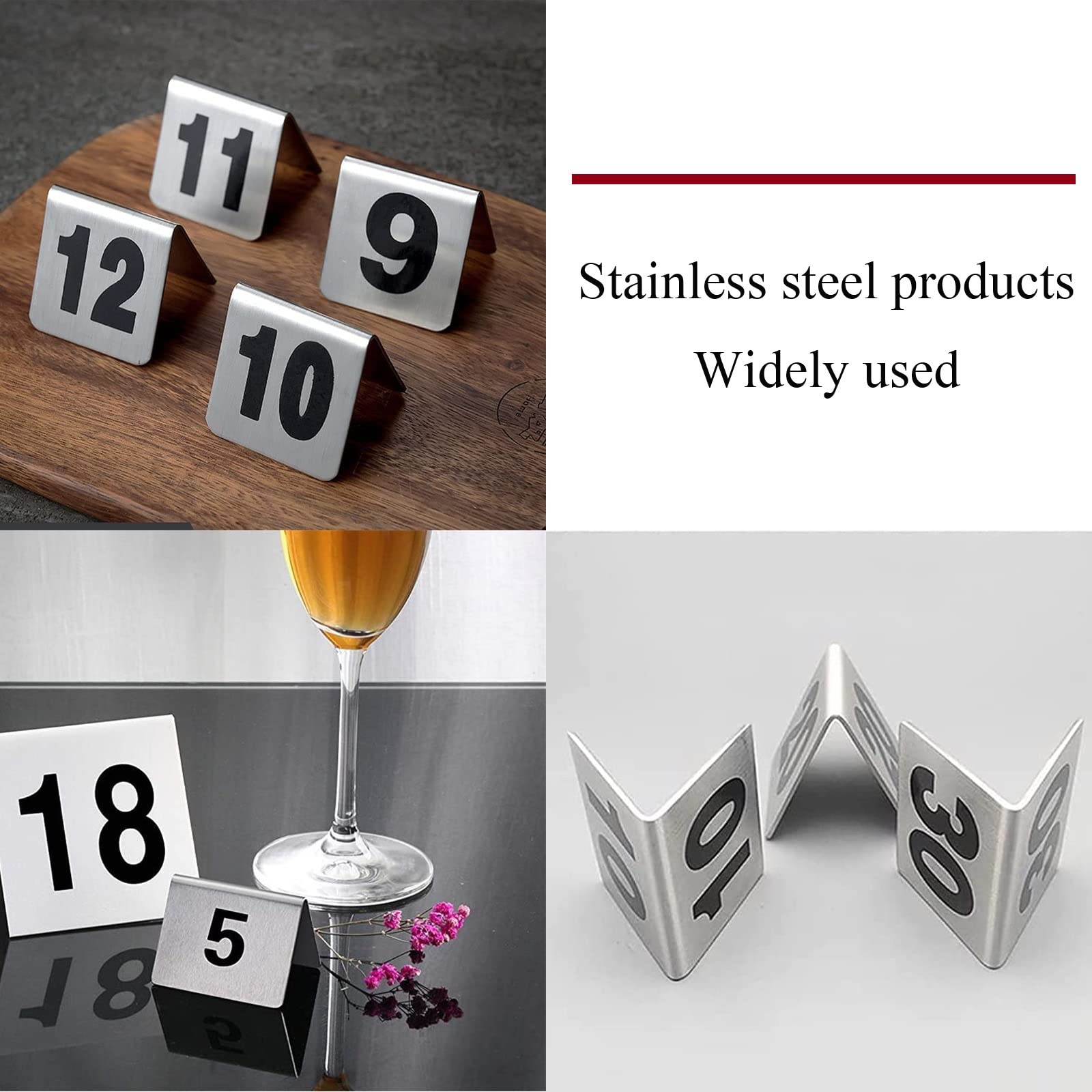 números de mesa, Tarjetas De Mesa, Digital, Negro, Apilable, Restaurante(50pcs)