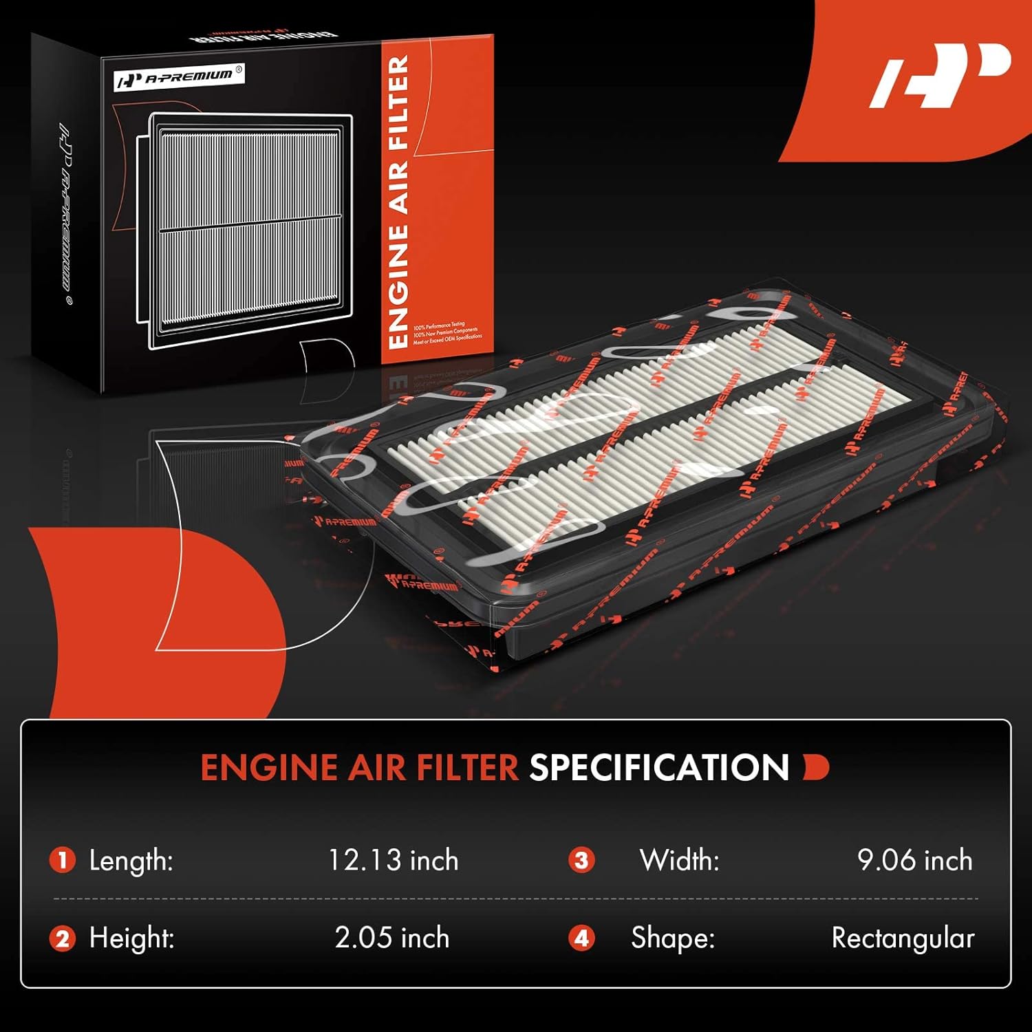 A-Premium 2-PC Engine Air Filter Compatible with Toyota 4Runner 2003-2010, Land Cruiser 1998-2007, Sequoia 2001-2007, Tundra 2000-2006 & Lexus GX470, LX470, 2.7L 3.4L 4.7L