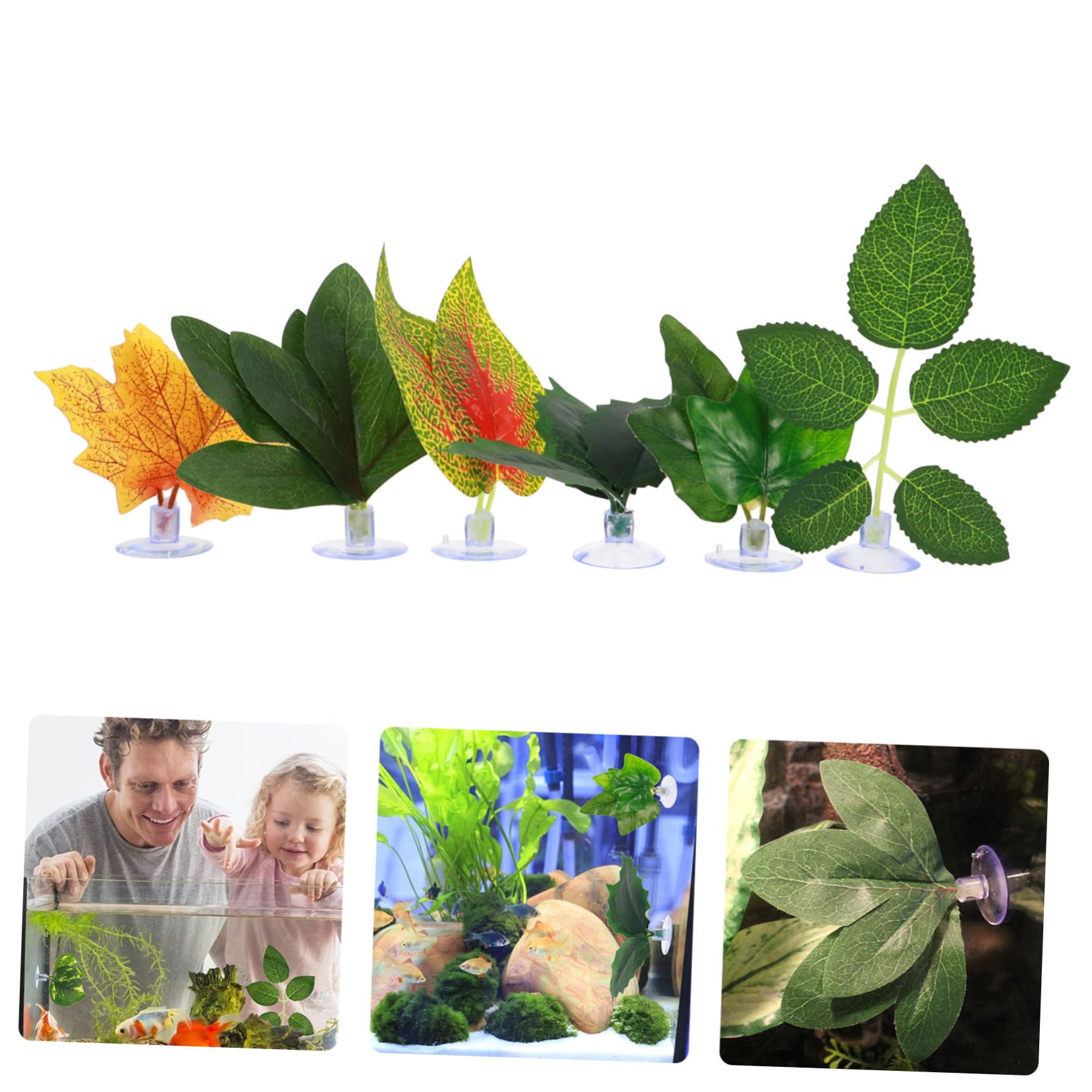 Sosoport 3 Juegos Pecera Paisajismo Hojas Peceras Filtros De Peces para Tanque Hojas De Simulación Decoración De Hojas De Acuario Plantas Artificiales para Acuario El Plastico 6 Piezas * 3