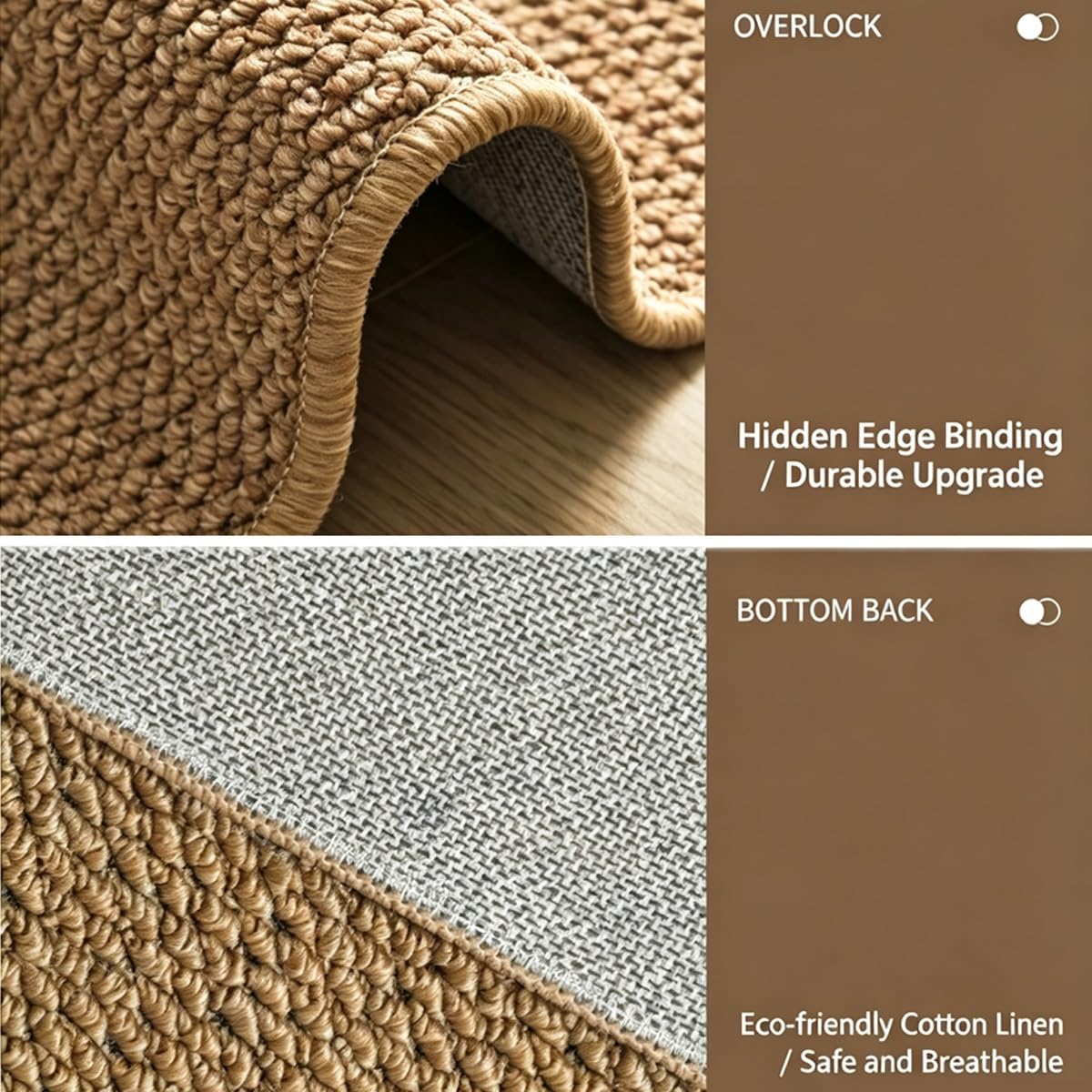 Tapis en Imitation Sisal, Tapis de Sol, Grand Tapi pour Le Salon