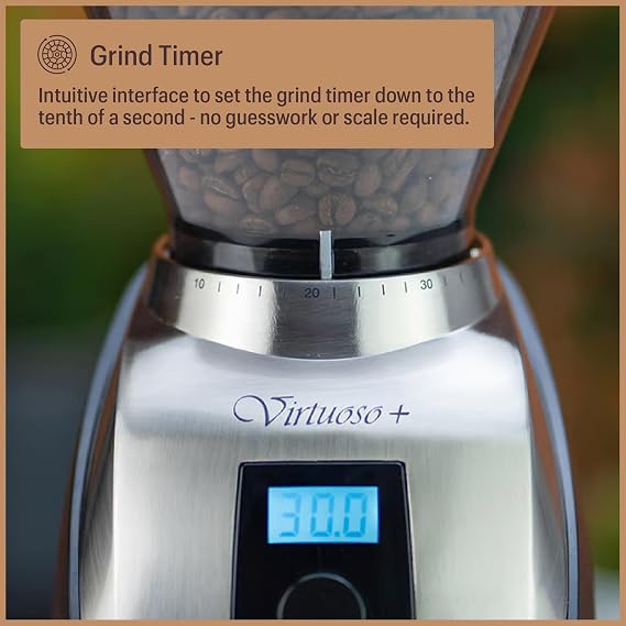 Baratza | Electronic Coffee Grinder - Virtuoso+ | Color/Finish: Silver/Black