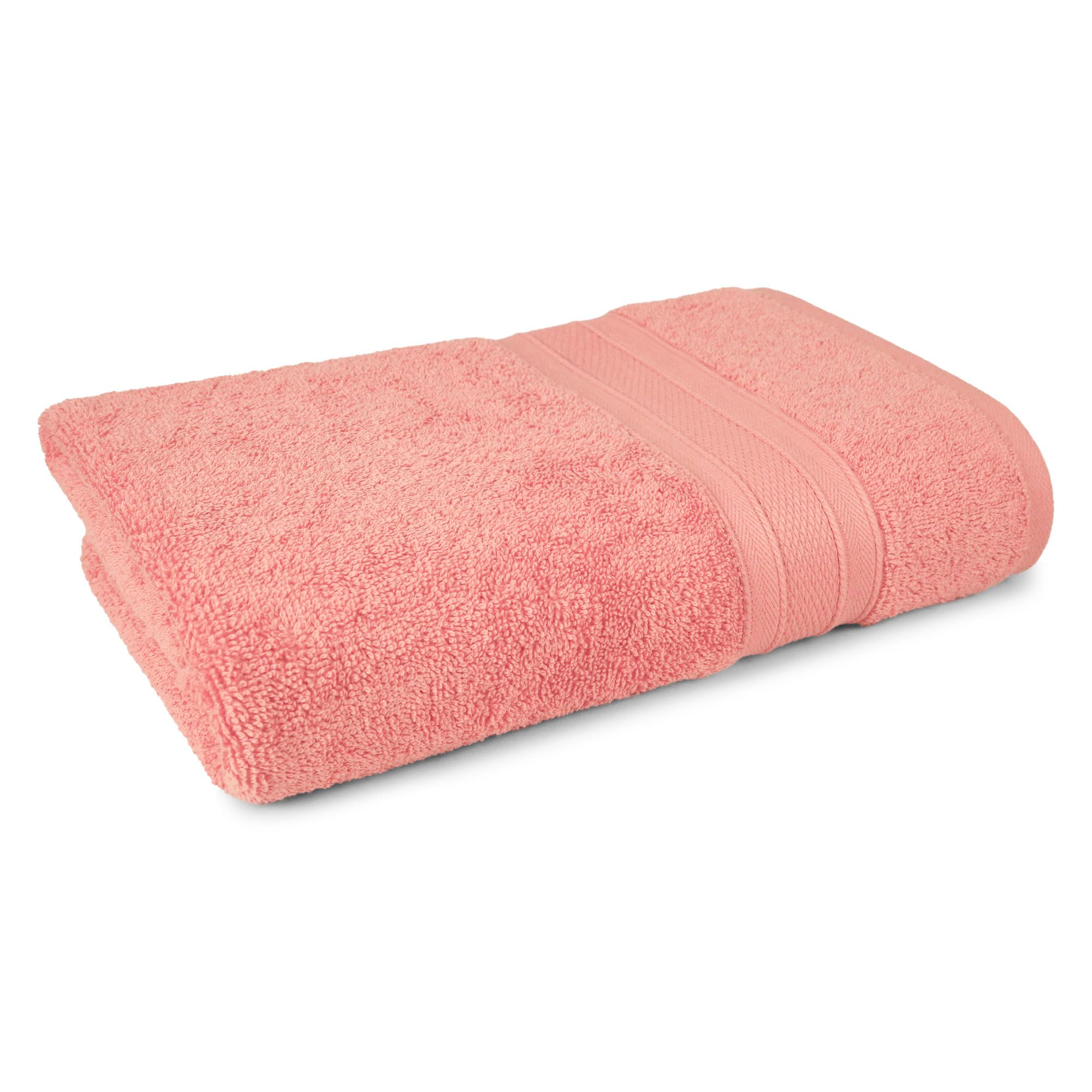 TRIDENT Soft Comfort Air Rich 100% Cotton Towels for Bath, 500 GSM Large Size Bathroom Towels for Men/Women, 1 Piece Bath Towel (69cm x 137cm), Coral