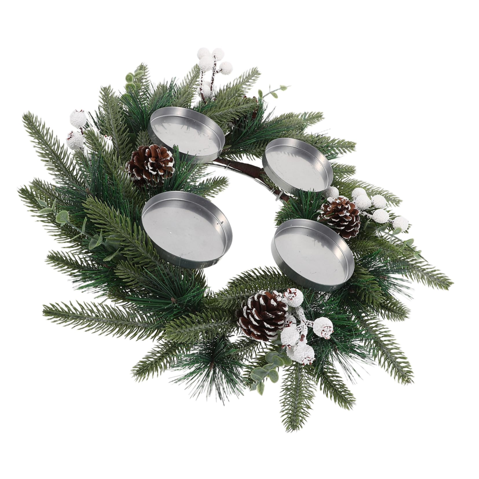ABOOFAN Guirnalda de Adviento de Navidad con Portavelas de Pino Artificial y Cono para Chimenea o Centro de Mesa Navideña Colgante de Decoración Navideña