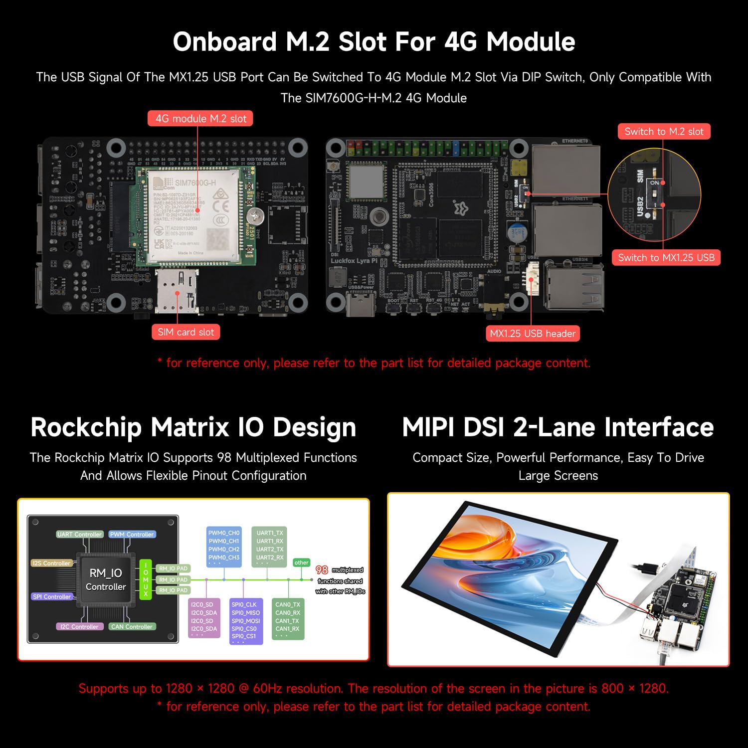 LUCKFOX Lyra Pi B W 4G Kit - Raspberry Pi Compatible Micro Development Board with 4G Module, Wi-Fi 6, BT 5.2, Dual Ethernet, MIPI DSI for IoT & Embedded Projects, with TF Card Slot, Without eMMC
