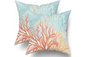 Giwawa Coastal Coral Throw Pillow Covers: Ocean Themed Decor for Coastal Living