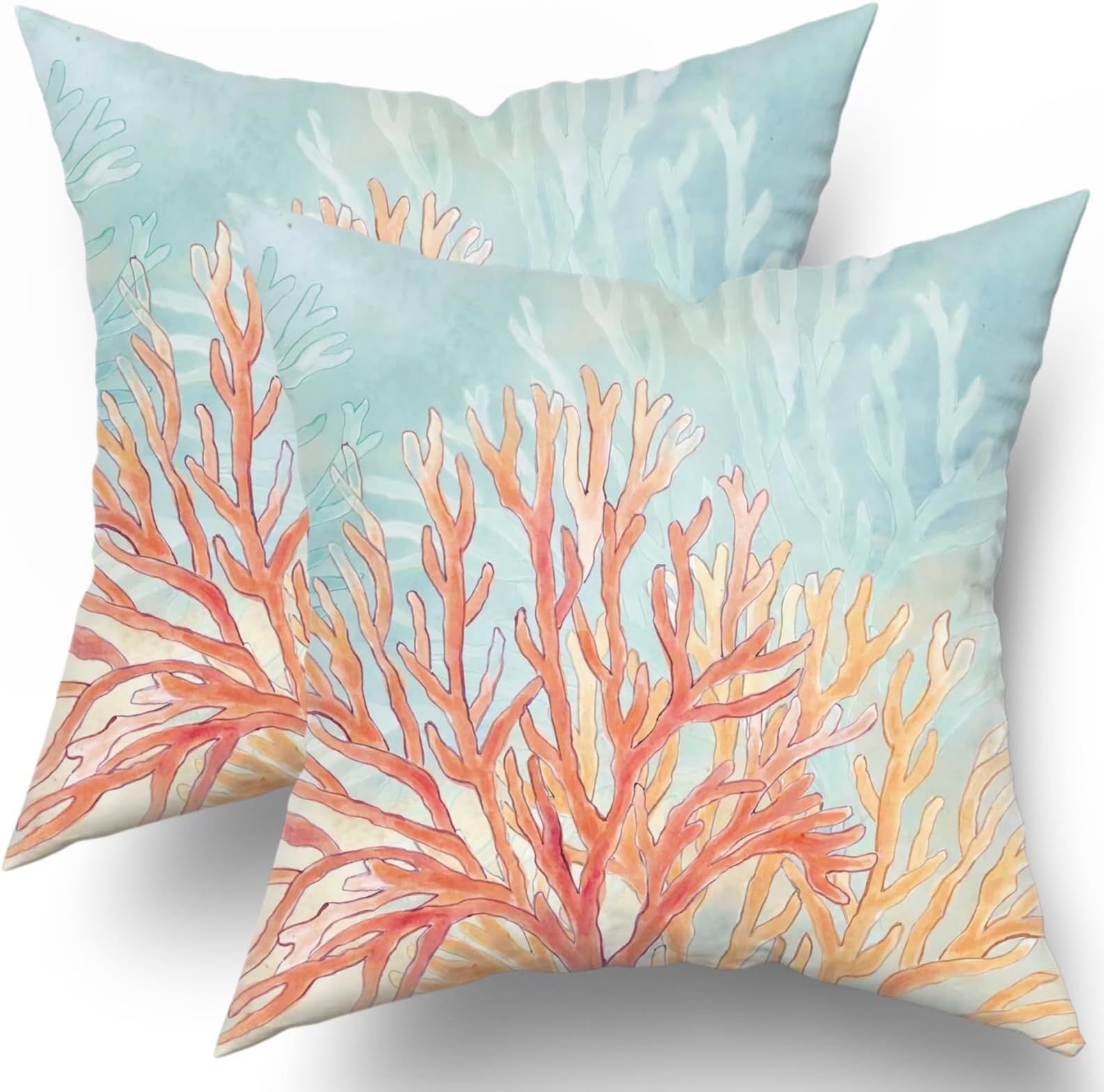 Coastal Throw Pillow Covers 18x18 Inch Nautical Beach Ocean