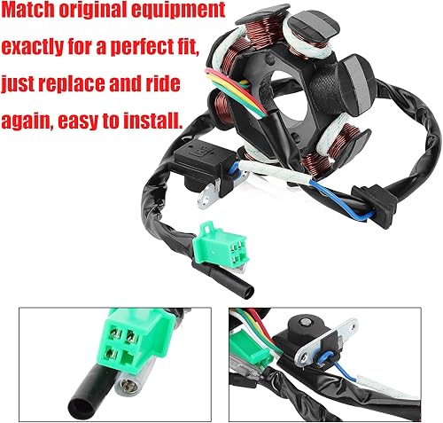 Miniatura 6 de Bobina de encendido Magneto Estator CA 8 polos 5 cables compatible con GY6 125cc 150cc 125 ATV Scooter Ciclomotor Go Kart Buggy Quad 4 tiempos Pit
