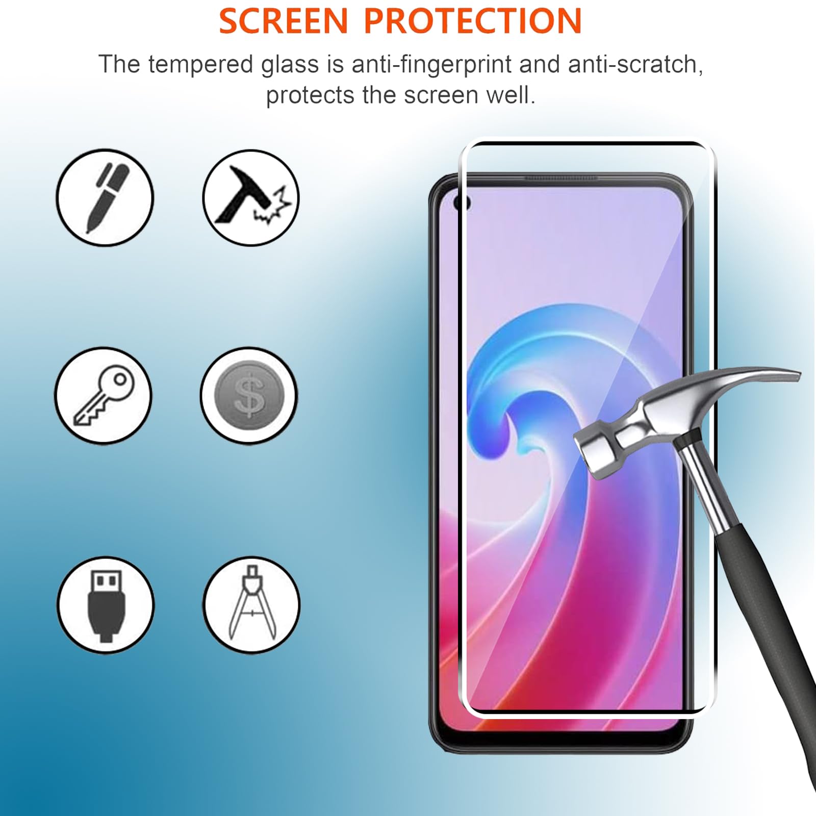 Vetro Temperato Per Oppo A96 E A36 - Pellicola 9H Anti Graffio 0,33mm