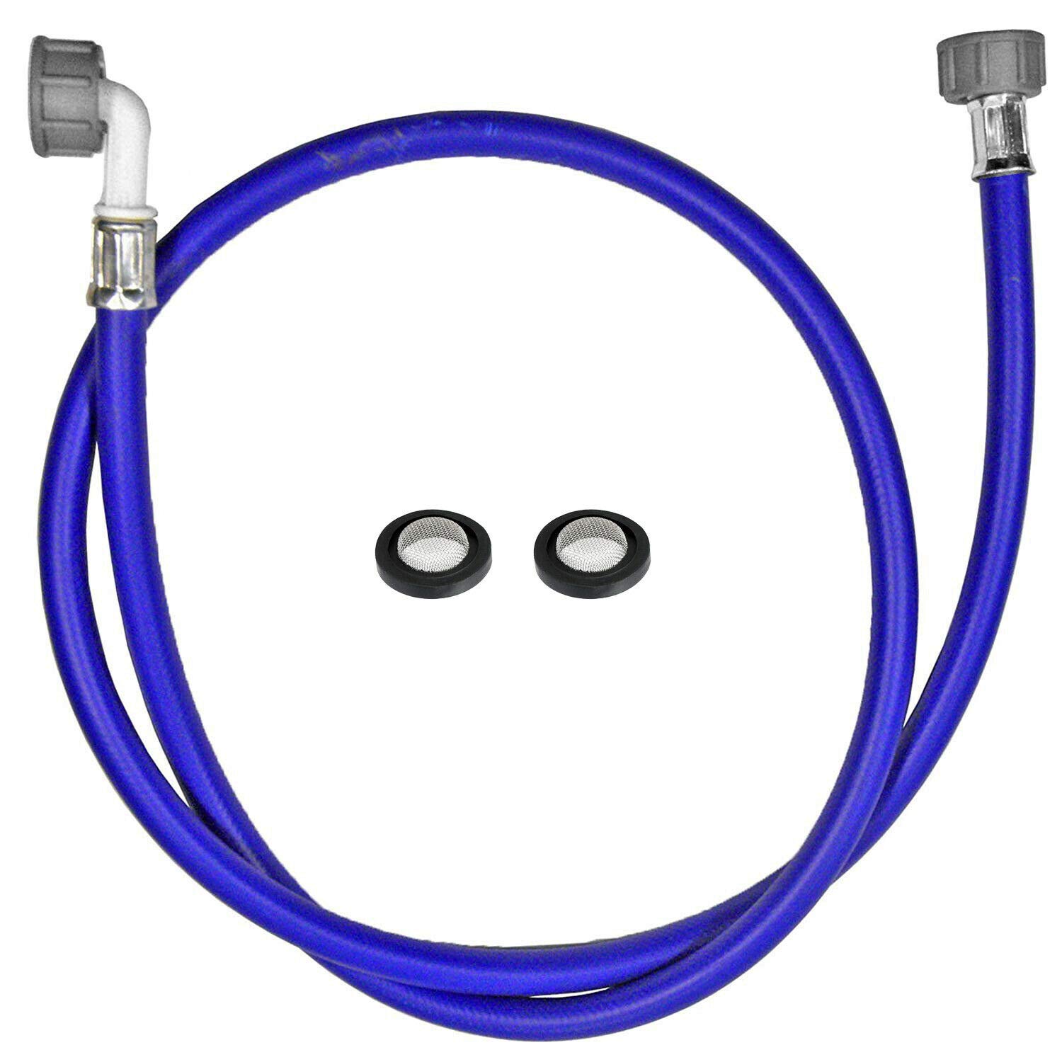 Spares2go 1.5M Cold Water Fill Hose + 2 X Inlet Washers With Filter Mesh For Bosch Washing Machine