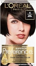 L’Oreal ParisSuperior Preference Fade-Defying Color and Shine System, Level 3 Permanent, Dark Brown/Natural 4 (Pack of 3)