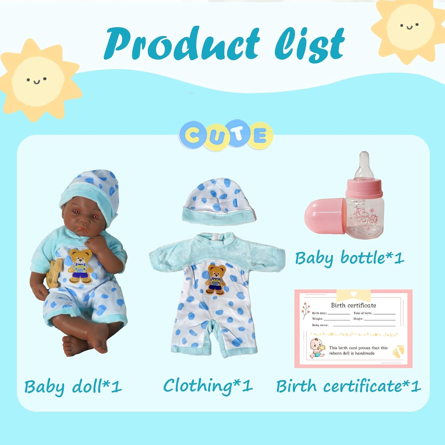 Reborn Baby Dolls Silicone Full Body -15 Inch Lifelike Baby Doll Not Vinyl,Hand Painted Realistic Open-Eyes Boy Newborn Baby Doll Gift for Kids 3+ & Collectors