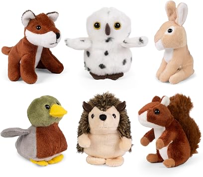 Living Nature Wildlife Buddies   6 x 9 cm Realistic Mini Woodland Animal Plush Toys, Cuddly Stuffed Animals for Kids & Collectors